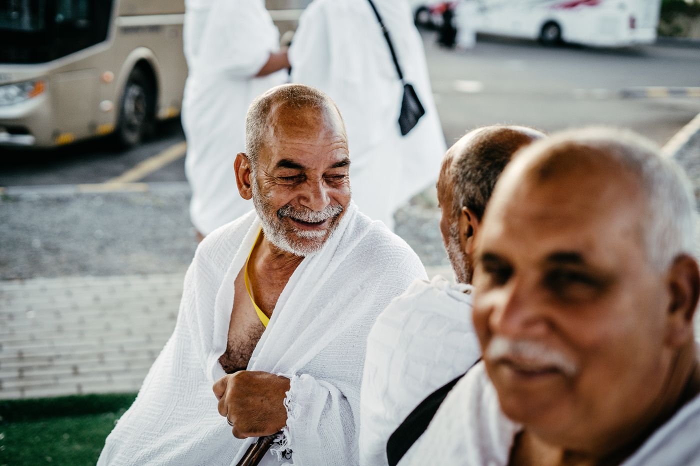 Residents laughing together during an activity